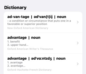 definition of “advantages” 